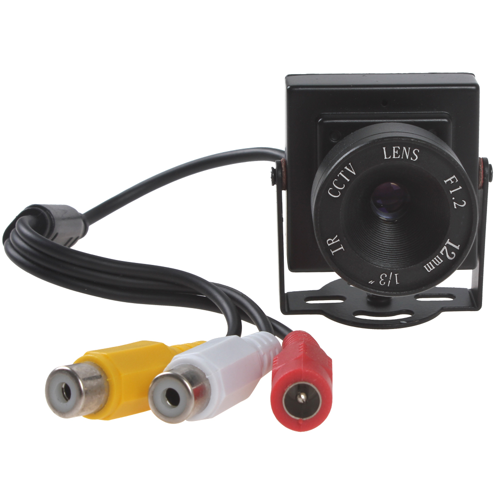 Mini 12mm Lens HD 600TVL 1/3 CMOS Home Security Audio Video Color CCTV ...
