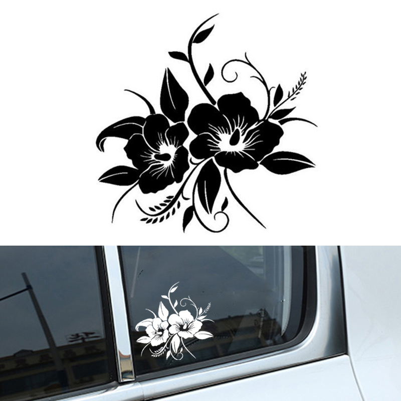 Flowers Full Bloom Reflective Car Body Bumper Hood Scratch Sticker 18 x 19CM